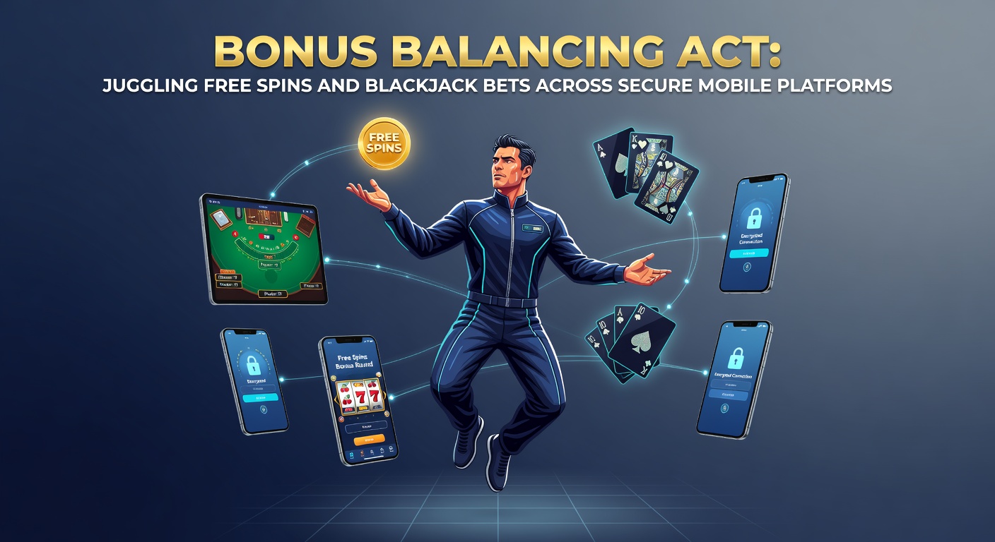 Close-up of a secure mobile blackjack interface showing bonus integration from slot free spins, with padlock icons and real-time wager trackers
