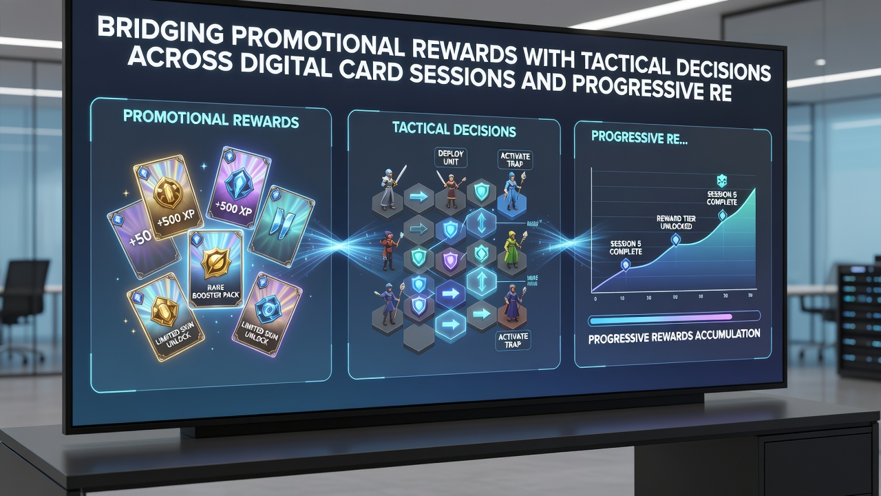 Split screen view of portable device showing blackjack table and cascading progressive reels with shared reward indicators