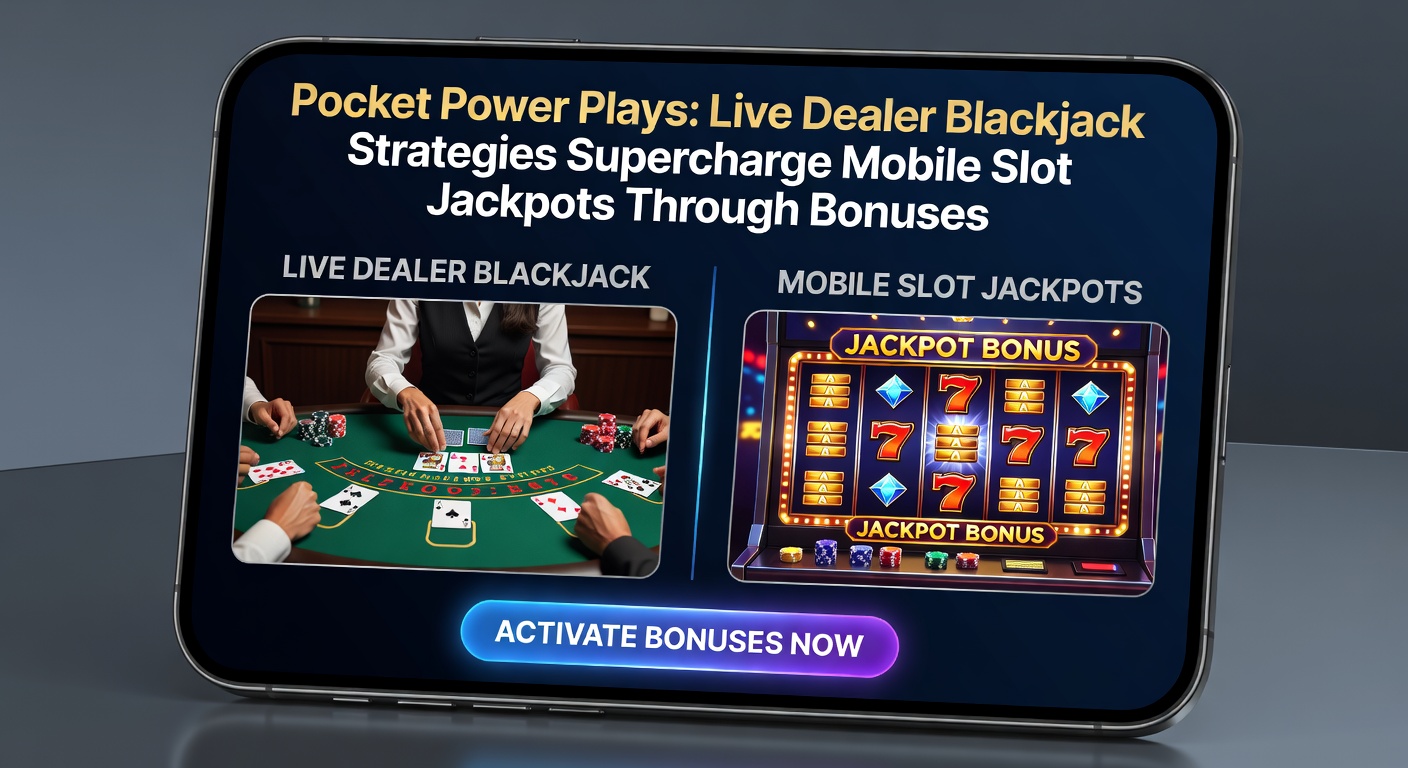 Dynamic split-screen view of a mobile blackjack hand transitioning to a slot jackpot explosion, with bonus icons overlayed