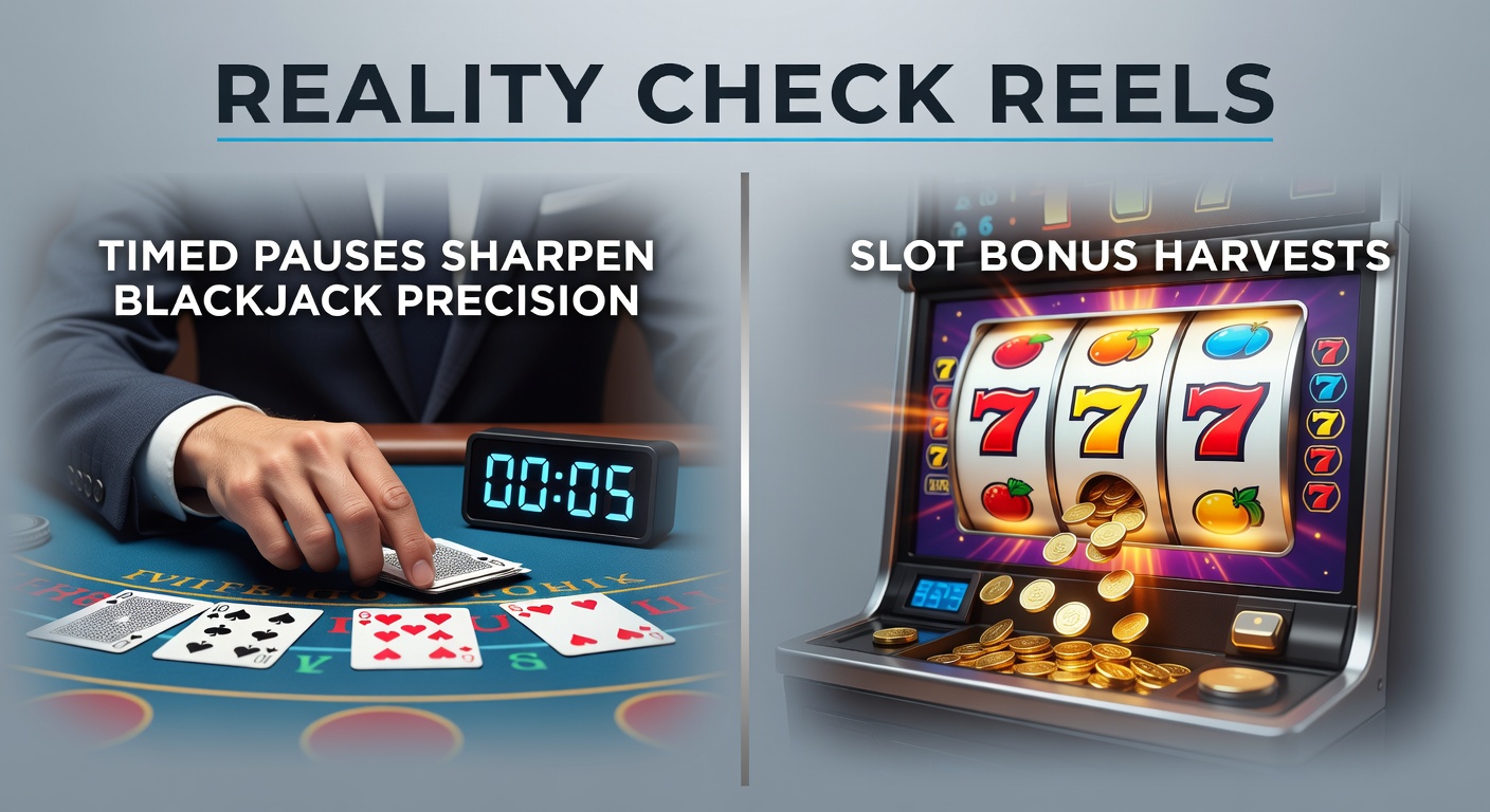 Slot machine screen frozen on a bonus round with reality check overlay prompting session review