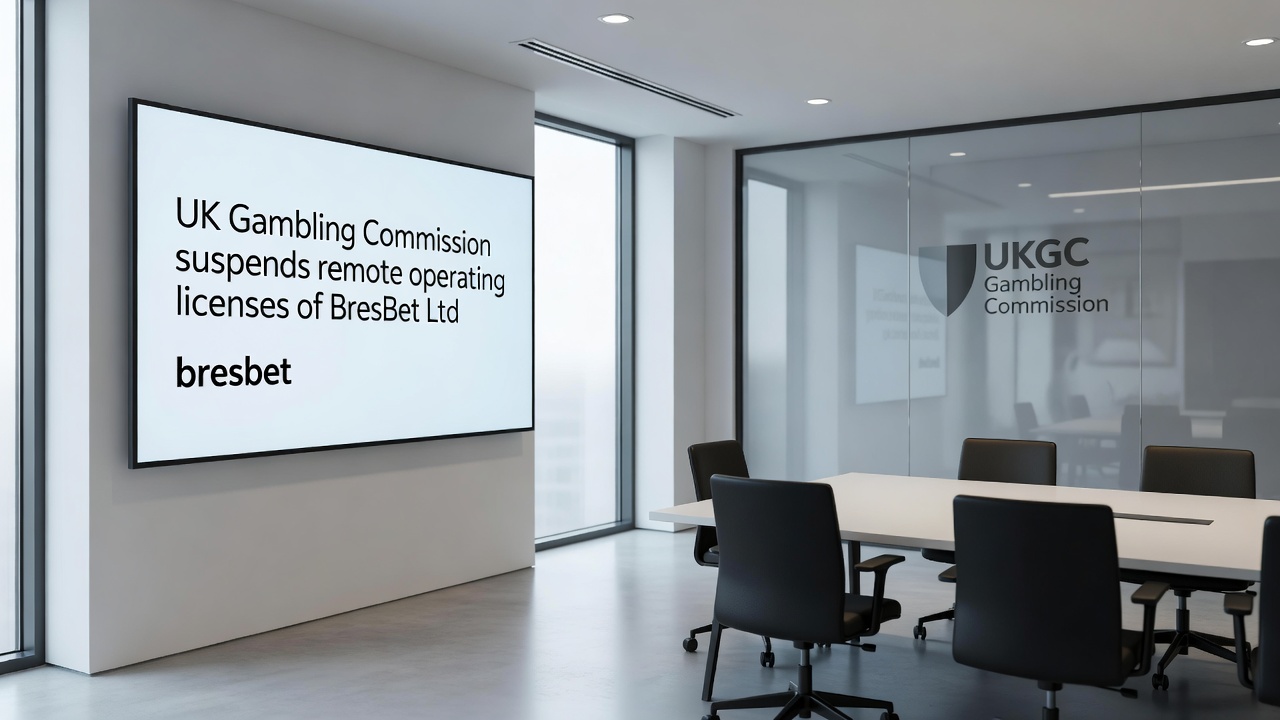 Gambling commission meeting room with regulatory reports and financial assessment charts