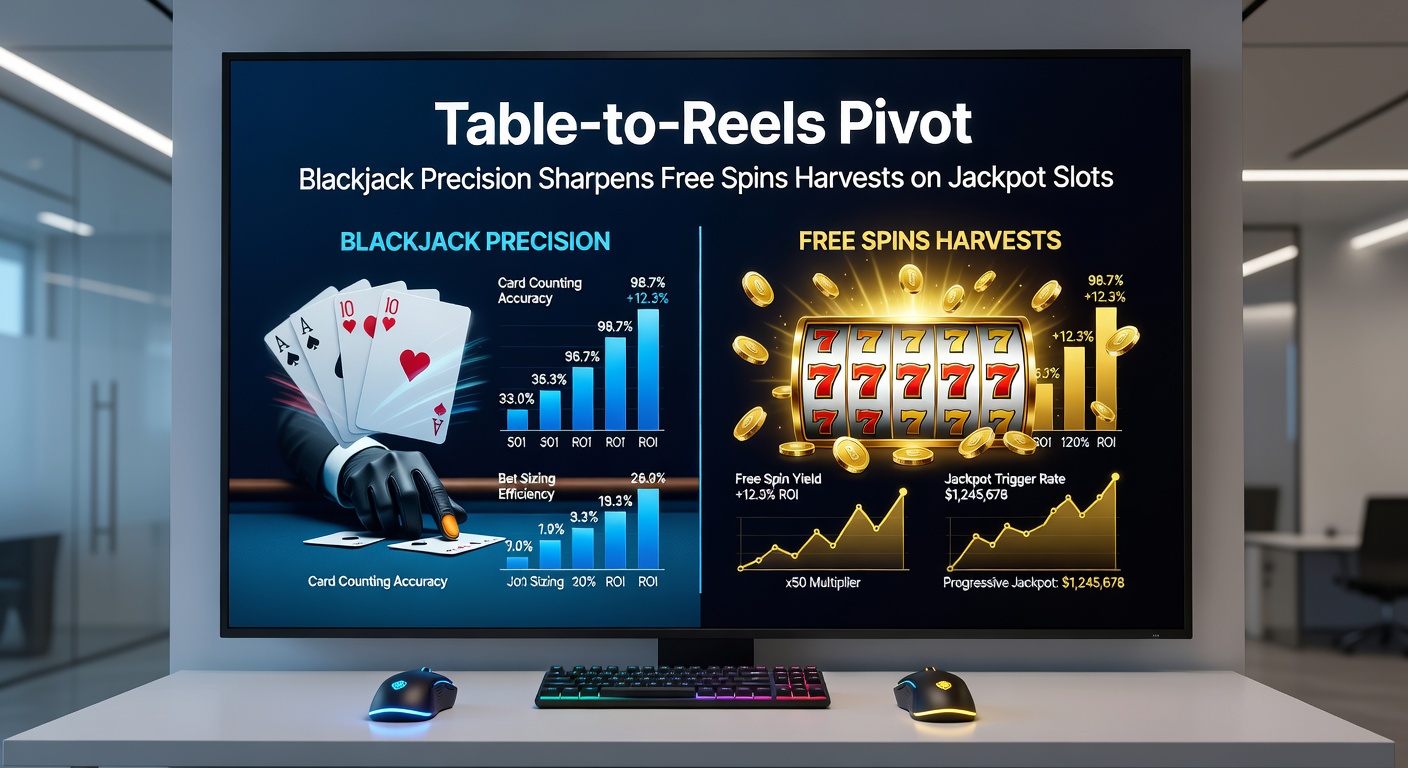 Dynamic slot screen exploding with free spins and jackpot meters climbing amid blackjack cards overlay
