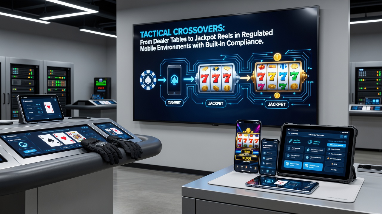 Mobile screen showing blackjack to slots crossover with protection features active